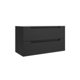 Coda Rippled 36″ Two Drawer Wall-Mounted Vanity