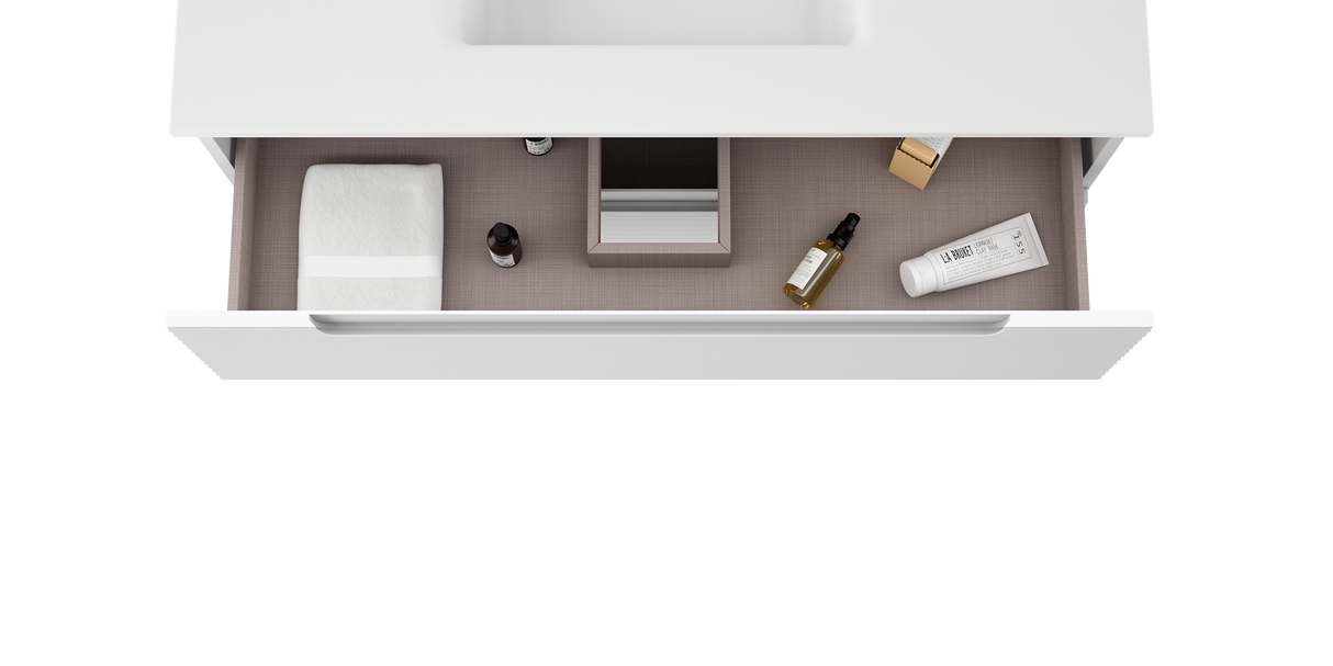 Coda Rippled 36″ Two Drawer Wall-Mounted Vanity