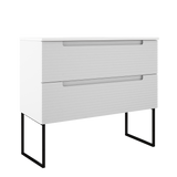 Coda Rippled 36″ Two Drawer Wall-Mounted Vanity