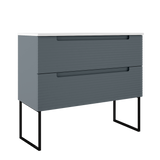 Coda Rippled 36″ Two Drawer Wall-Mounted Vanity