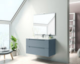 Coda Rippled 36″ Two Drawer Wall-Mounted Vanity