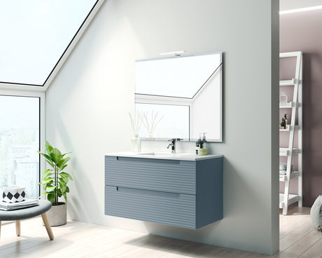 Coda Rippled 36″ Two Drawer Wall-Mounted Vanity - image 2