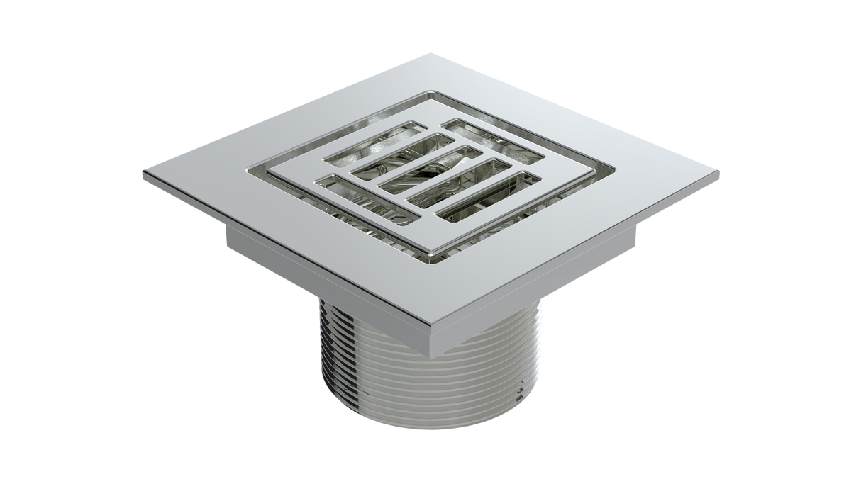 SERENITY Shower Drain Trim, Slotted Square, 2" Outlet (BCS.252)