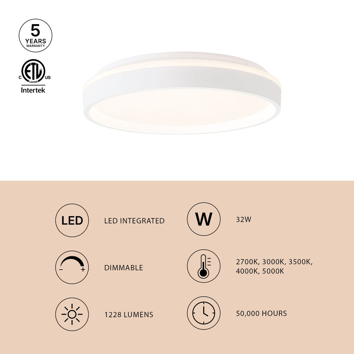 Kuzco Vibe Beanie 16-in Flush Mount