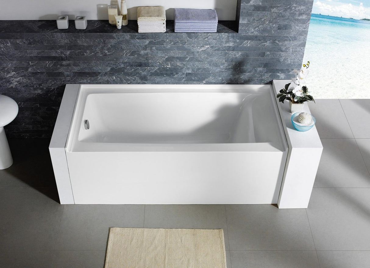 Bellissima Alcove Acrylic Bath - Drain Side Option Left Or Right
