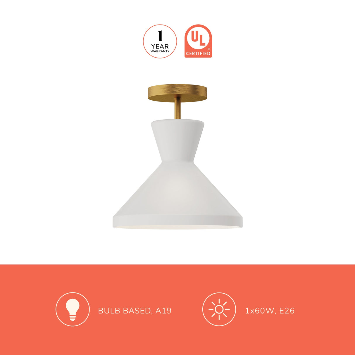 Alora Mood Betty 10-in Semi-Flush Mount