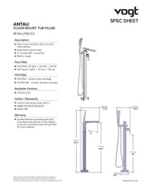 ANTAU FLOOR MOUNT TUB FILLER