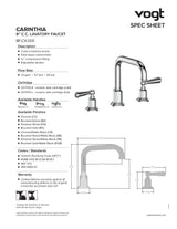 CARINTHIA 8" C.C. LAVATORY FAUCET WITH POP-UP DRAIN