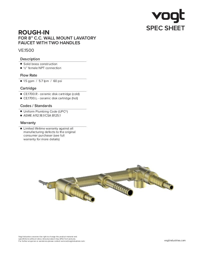 CARINTHIA 8" C.C. WALL MOUNT LAVATORY FAUCET
