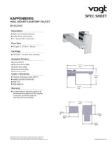 KAPFENBERG WALL MOUNT LAVATORY FAUCET
