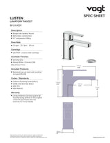 LUSTEN LAVATORY FAUCET WITH POP-UP DRAIN