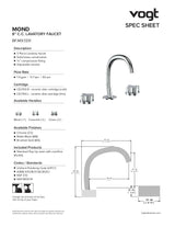 MOND 8" C.C. LAVATORY FAUCET WITH POP-UP DRAIN
