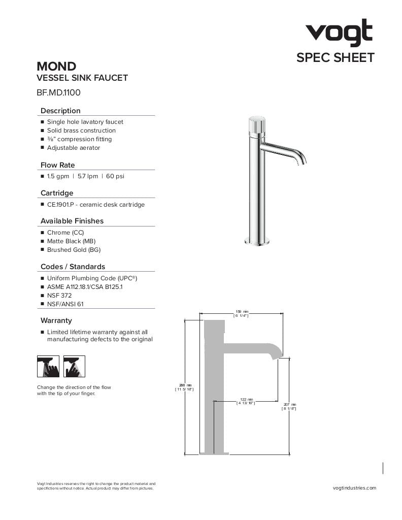 MOND VESSEL SINK LAVATORY FAUCET