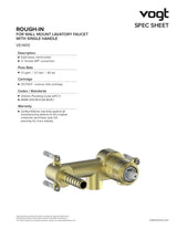 NIVEAU WALL MOUNT LAVATORY FAUCET WITH SINGLE FACE PLATE