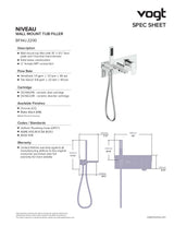 NIVEAU WALL MOUNT TUB FILLER