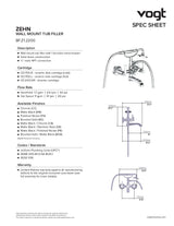 ZEHN WALL MOUNT TUB FILLER