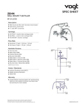 ZEHN WALL MOUNT TUB FILLER