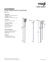 KAPFENBERG SLIDING SHOWER BAR WITH HAND SHOWER