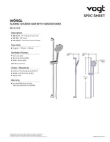 WORGL SLIDING SHOWER BAR WITH HAND SHOWER