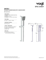 ANTAU SLIDING SHOWER BAR WITH HAND SHOWER