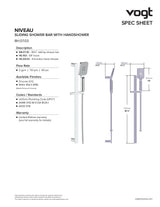 NIVEAU SLIDING SHOWER BAR WITH HAND SHOWER