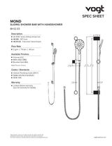 MOND SLIDING SHOWER BAR WITH HAND SHOWER