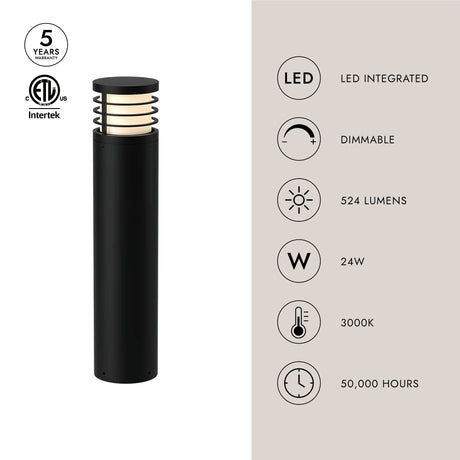 Kuzco Blaine 29-in Exterior Bollard