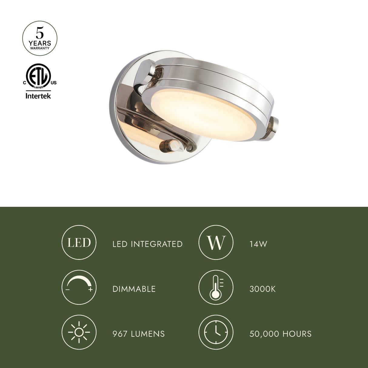 Alora Blanco 6-in Wall/Vanity Light