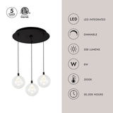 Kuzco Bolla 6-in 3 Head Multi Pendant