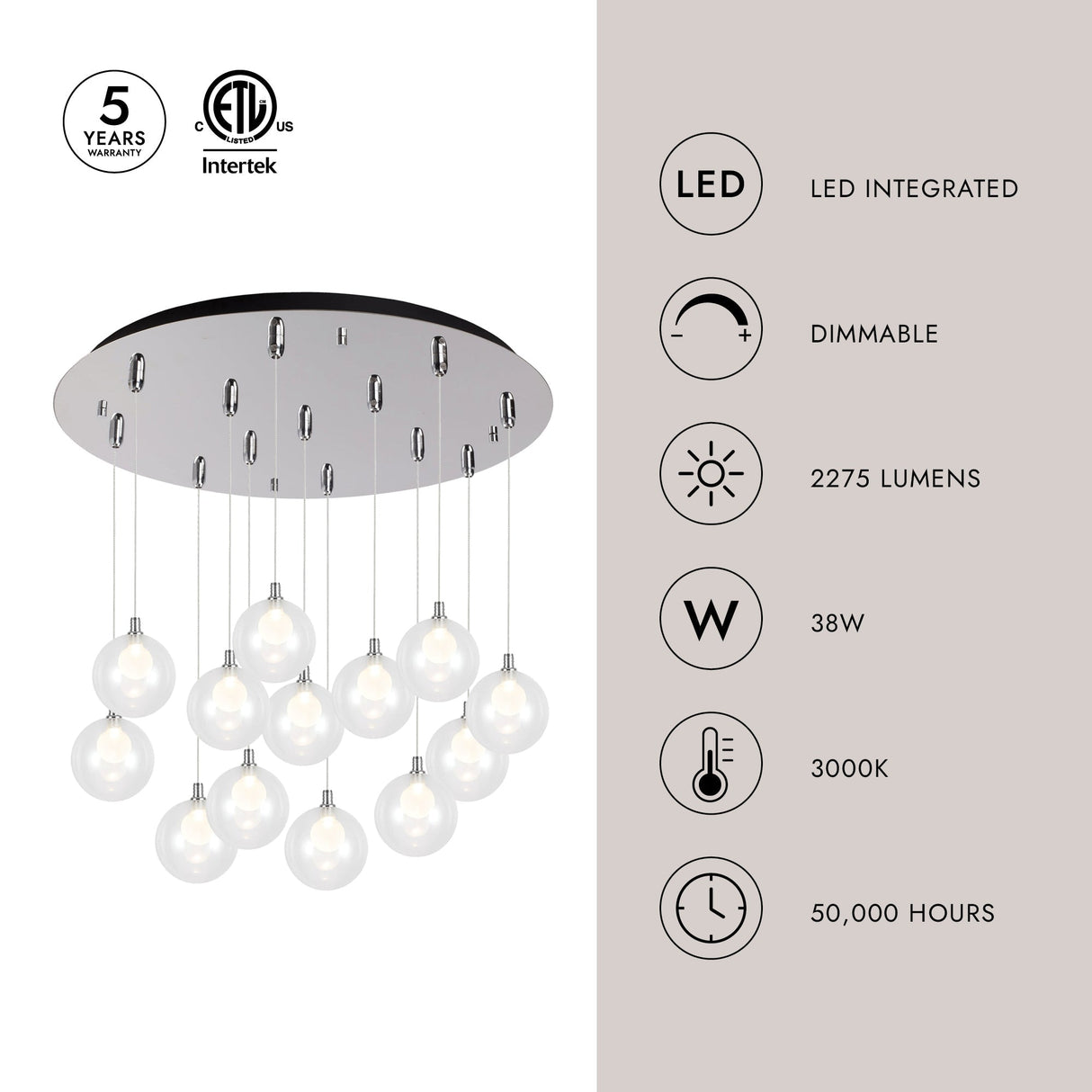 Kuzco Bolla 6-in 13 Head Multi Pendant