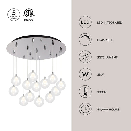 Kuzco Bolla 6-in 13 Head Multi Pendant