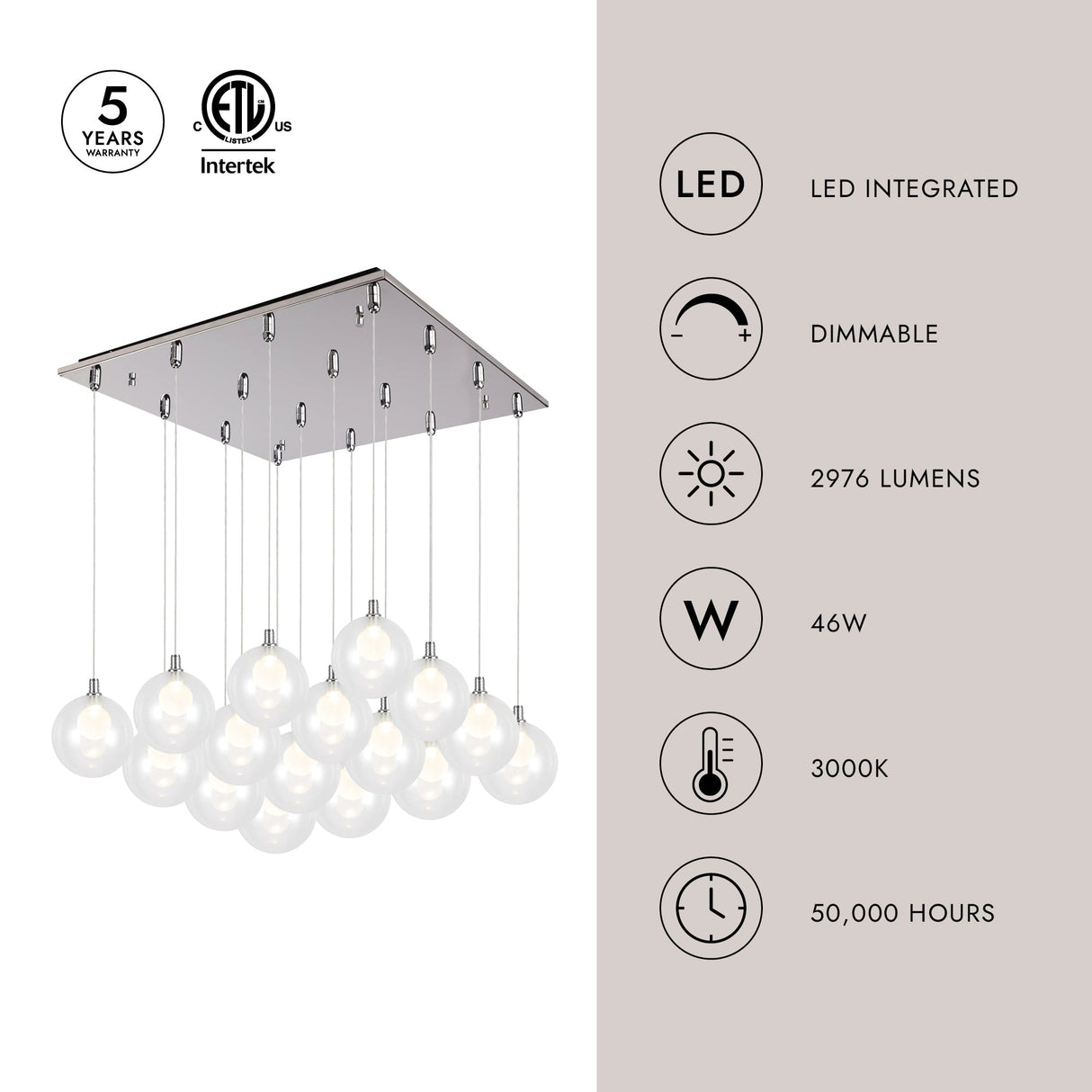 Kuzco Bolla 6-in 16 Head Multi Pendant