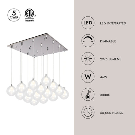 Kuzco Bolla 6-in 16 Head Multi Pendant