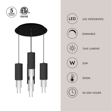 Alora Mood Bordeaux 4-in 5 Head Multi Pendant