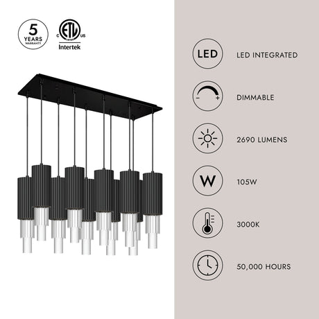 Alora Mood Bordeaux 4-in 10 Head Multi Pendant