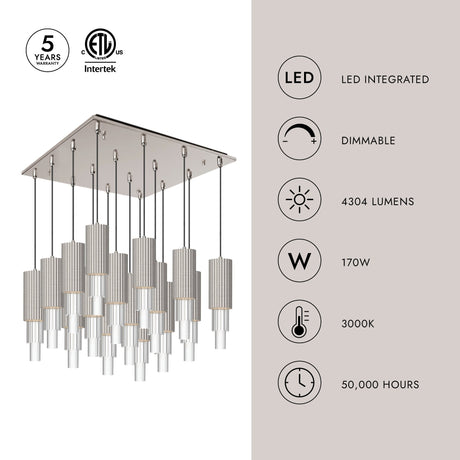 Alora Mood Bordeaux 4-in 16 Head Multi Pendant