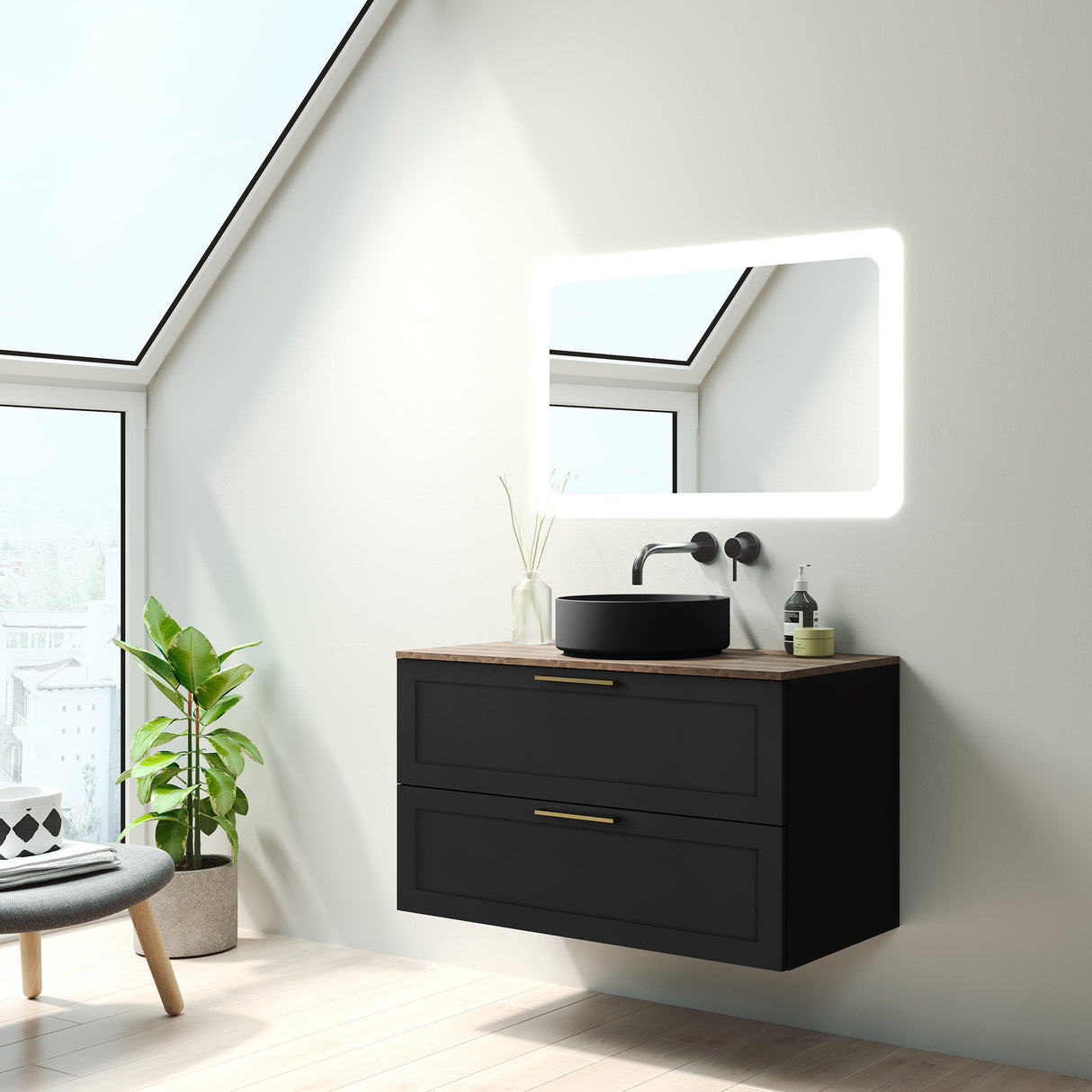 Rhythm 36″ Two Drawer Wall-Mounted Vanity