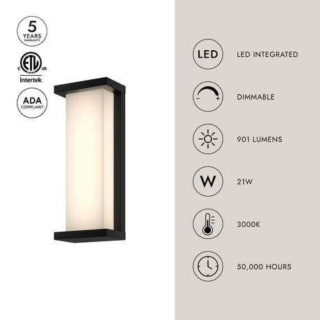 Kuzco Bravo 14-in Exterior Wall Sconce