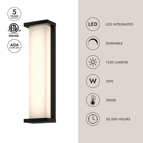 Kuzco Bravo 20-in Exterior Wall Sconce