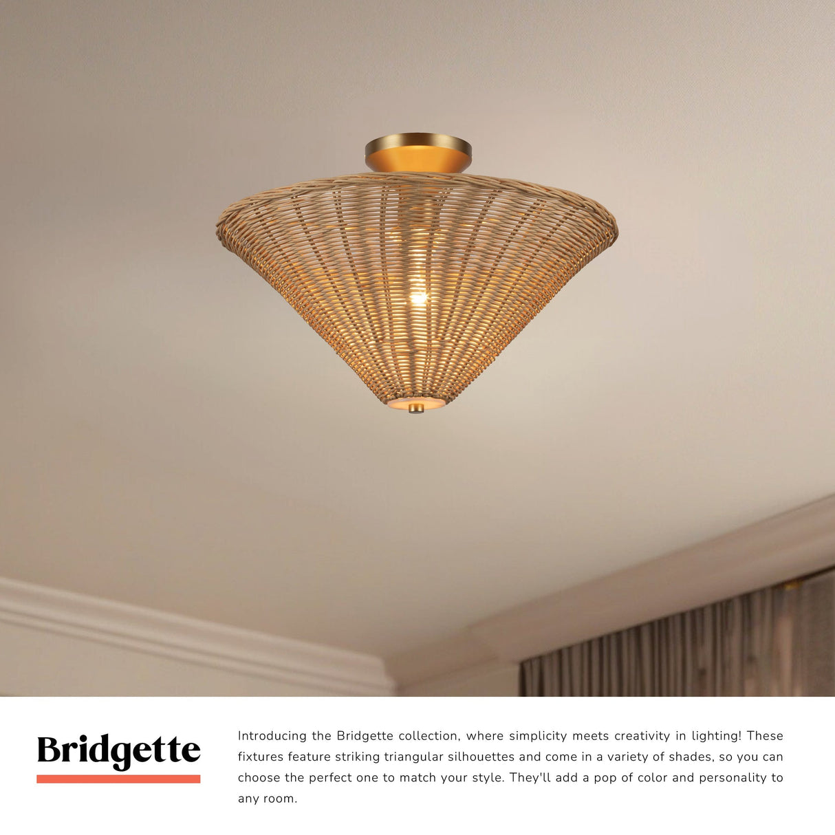 Alora Mood Bridgette 16-in Semi-Flush Mount