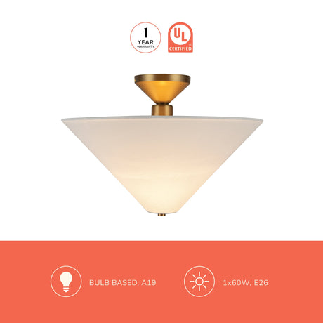 Alora Mood Bridgette 16-in Semi-Flush Mount