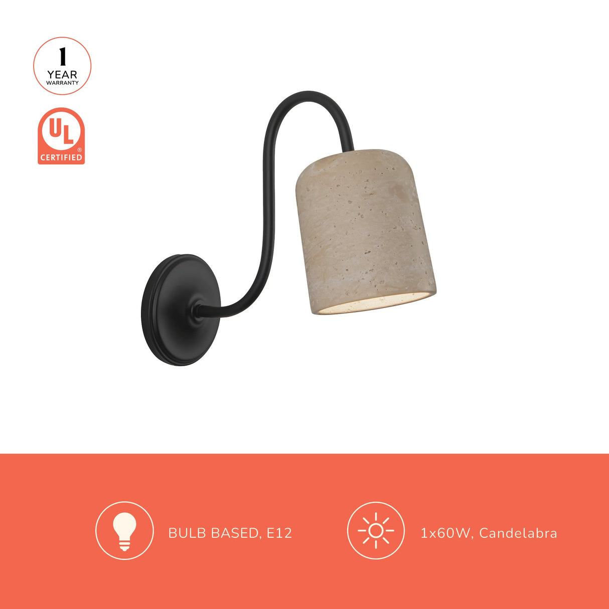 Alora Mood Bromley 5-in Wall/Vanity Light
