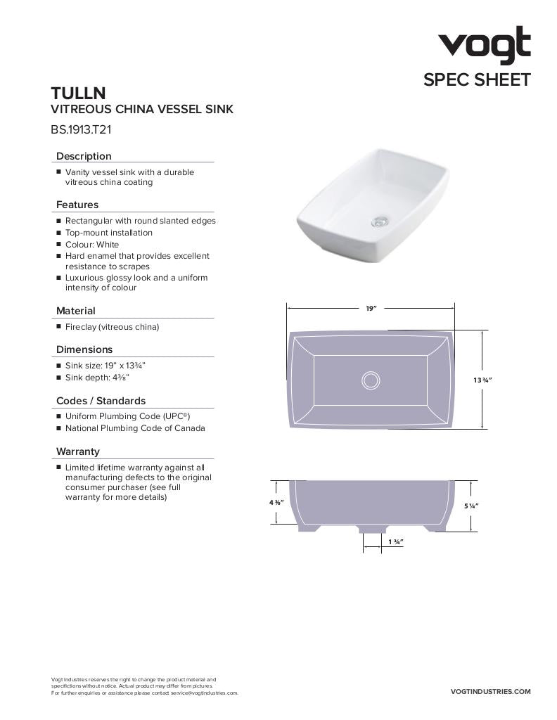TULLN VESSEL VITREOUS CHINA SINK