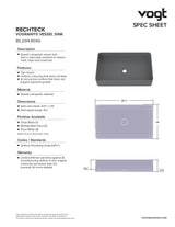 RECHTECK VOGRANITE VESSEL SINK