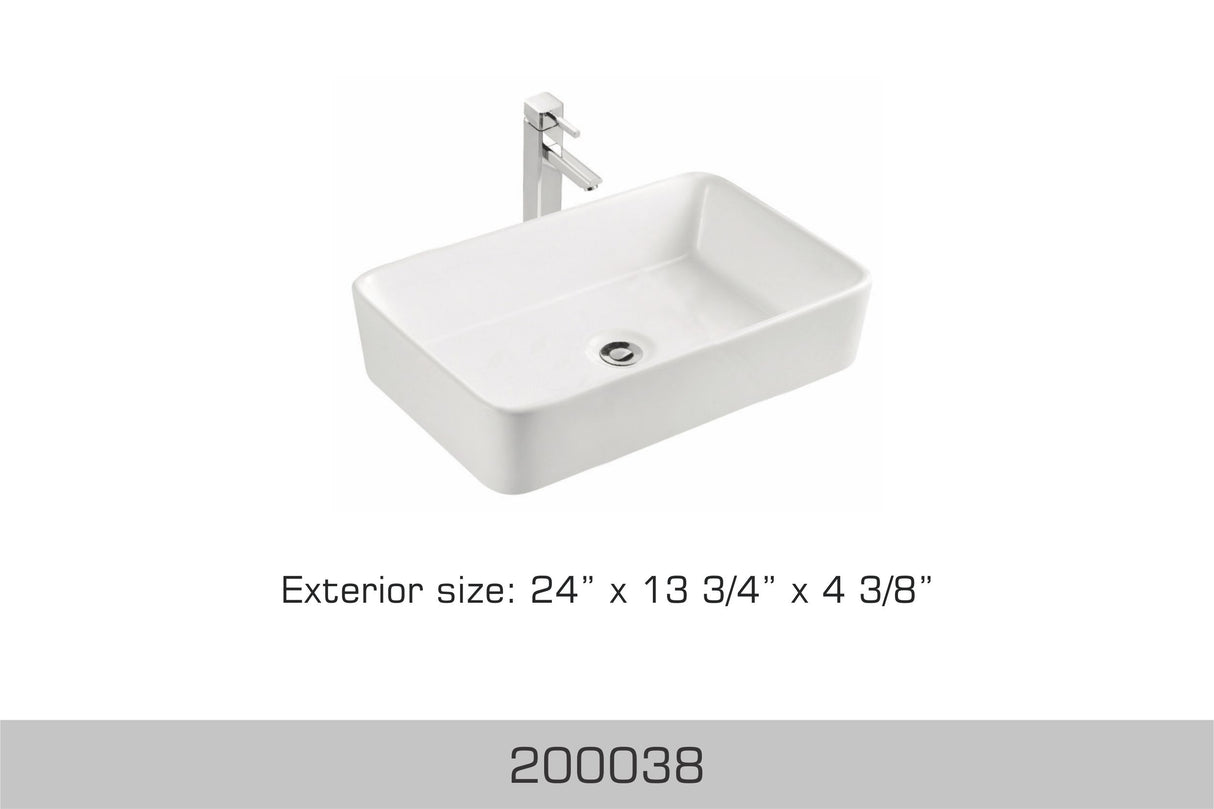 Vessel Sink 24" X 13 3/4" X 4 3/8" 200038