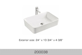 Vessel Sink 24" X 13 3/4" X 4 3/8" 200038
