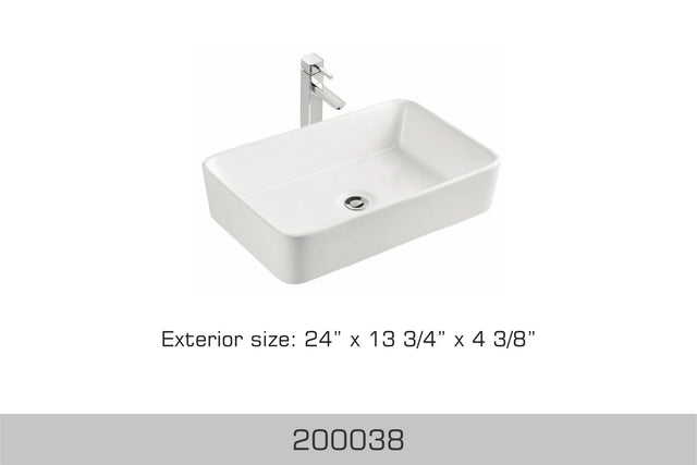 Vessel Sink 24" X 13 3/4" X 4 3/8" 200038