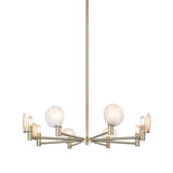 Matteo 8-light chandelier with swirl glass shades, front view