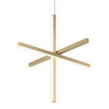 Matteo geometric 3-light LED bar pendant light in Brushed Gold
