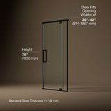 Statement™ 36"-42" W x 76" H pivot shower door with 5/16"-thick Crystal Clear glass